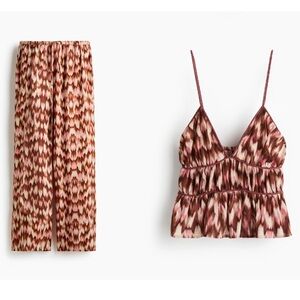 H&M Brown and Pink Patterned Two-Piece Set